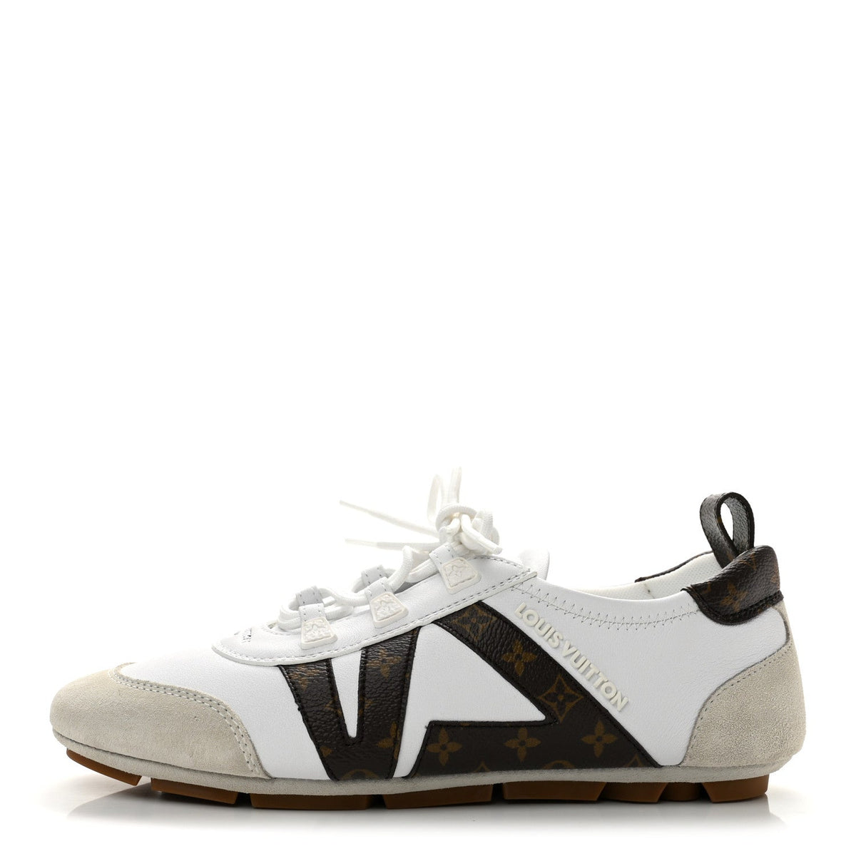 Monogram Calfskin Womens LV Sneakerina 37 White