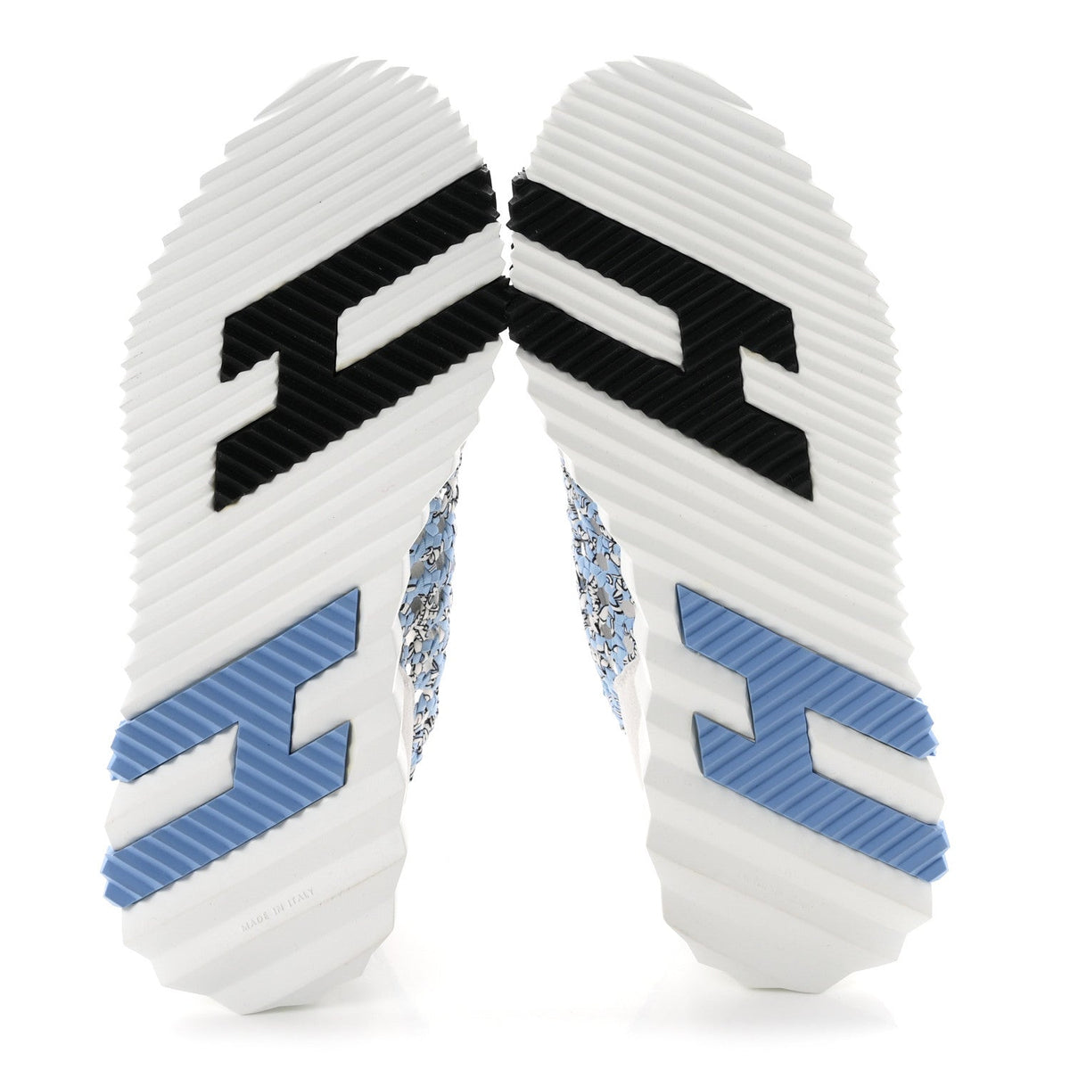 Braided Silk Suede Bouncing Sneakers 37.5 Bleu Clair White