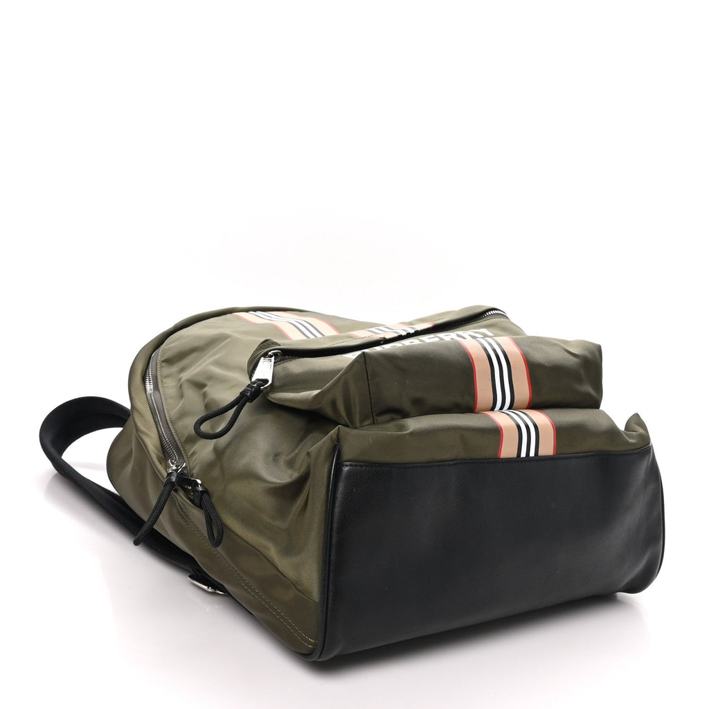 Canvas Vintage Check Stripe Jett Backpack Dark Olive Green