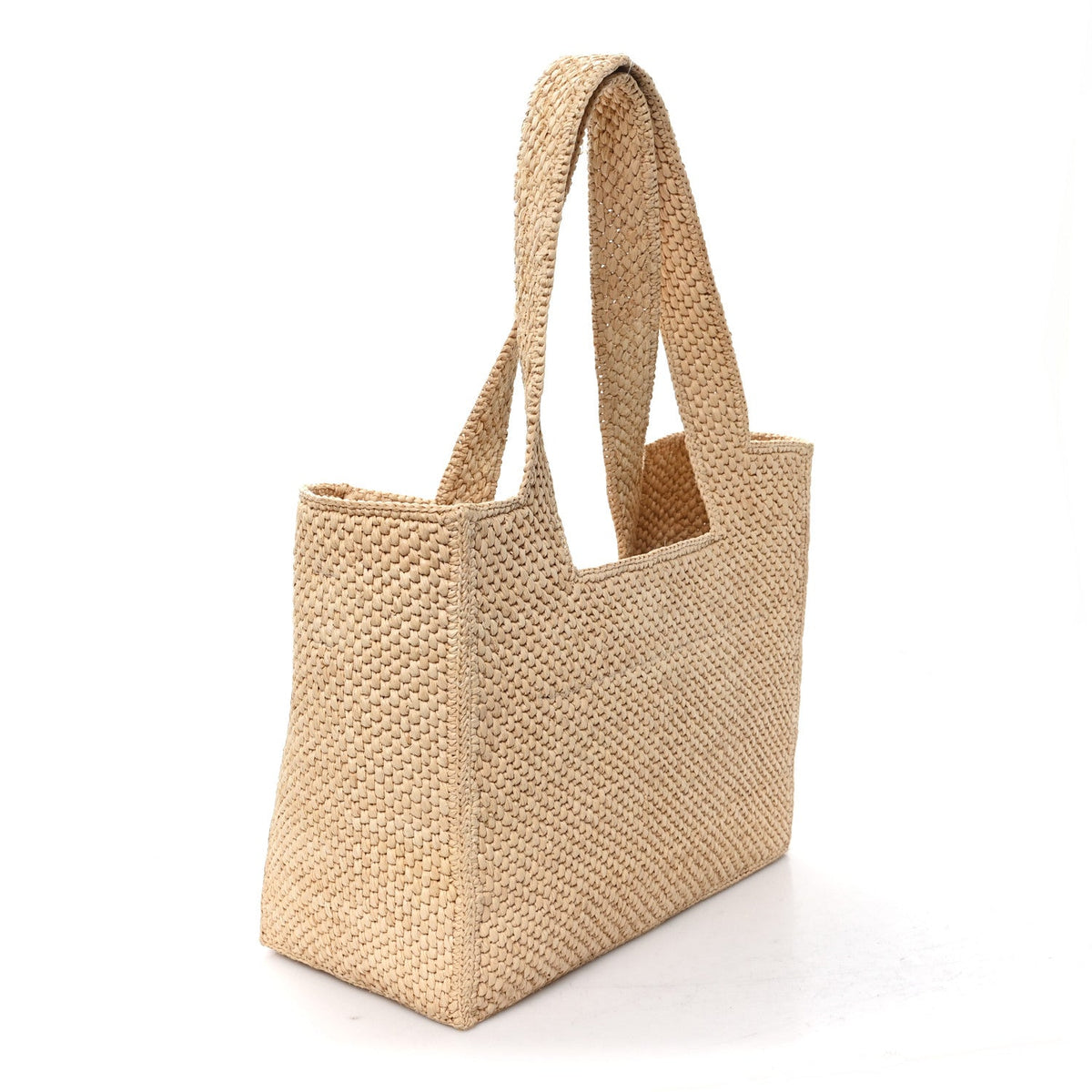 X PAULA'S IBIZA Raffia Medium  Font Tote Natural Tan