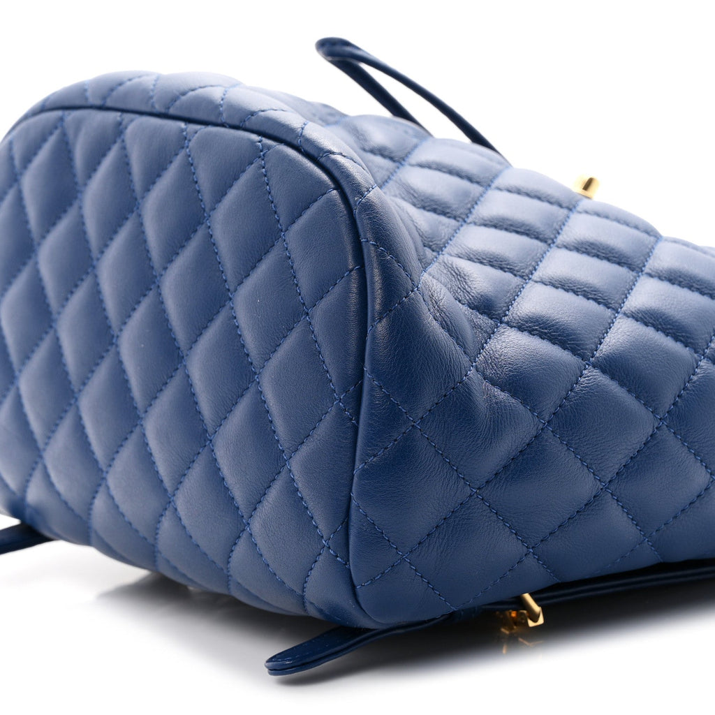 Lambskin Quilted Small Urban Spirit Backpack Blue