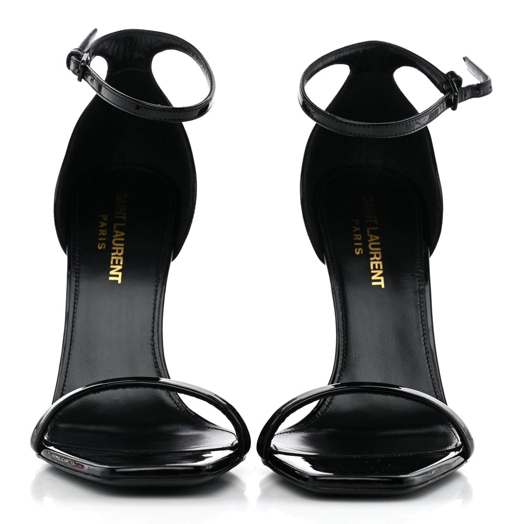 Patent Calfskin Opyum 110 Sandals 37.5 Black