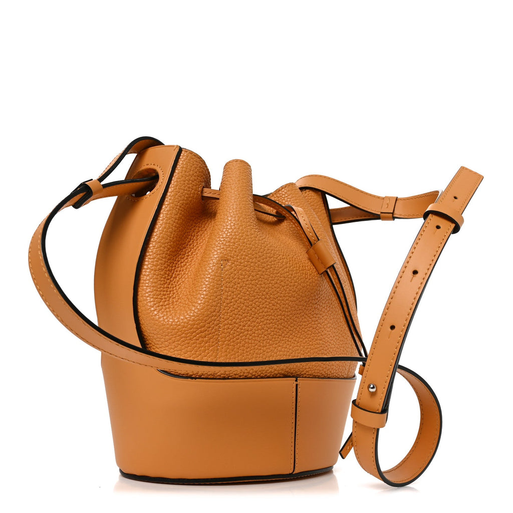 Calfskin Small Balloon Bucket Bag Yellow