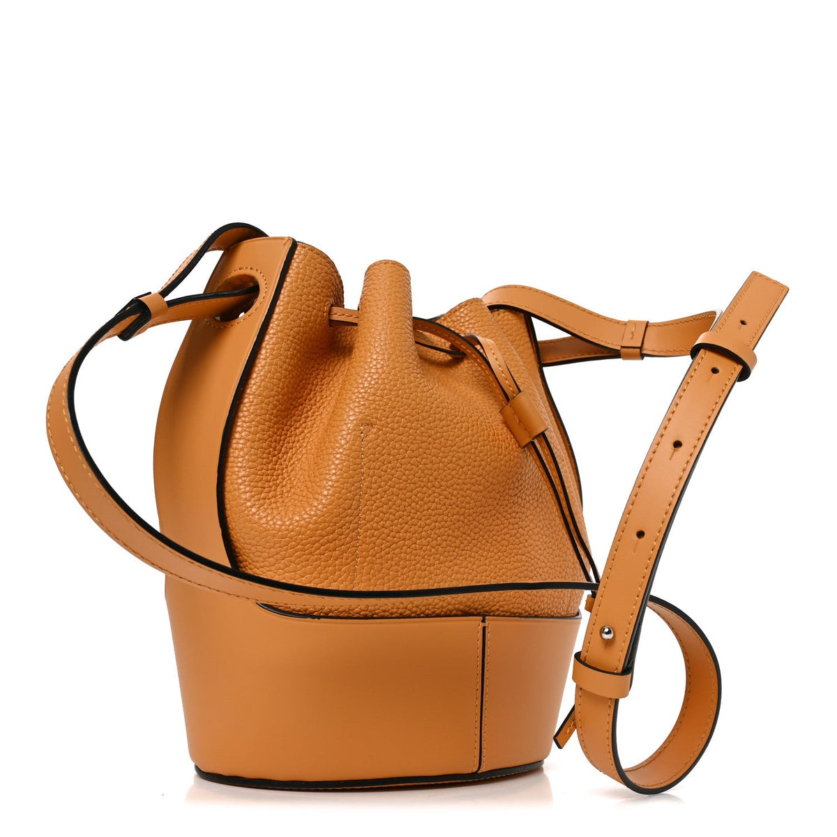 Calfskin Small Balloon Bucket Bag Yellow