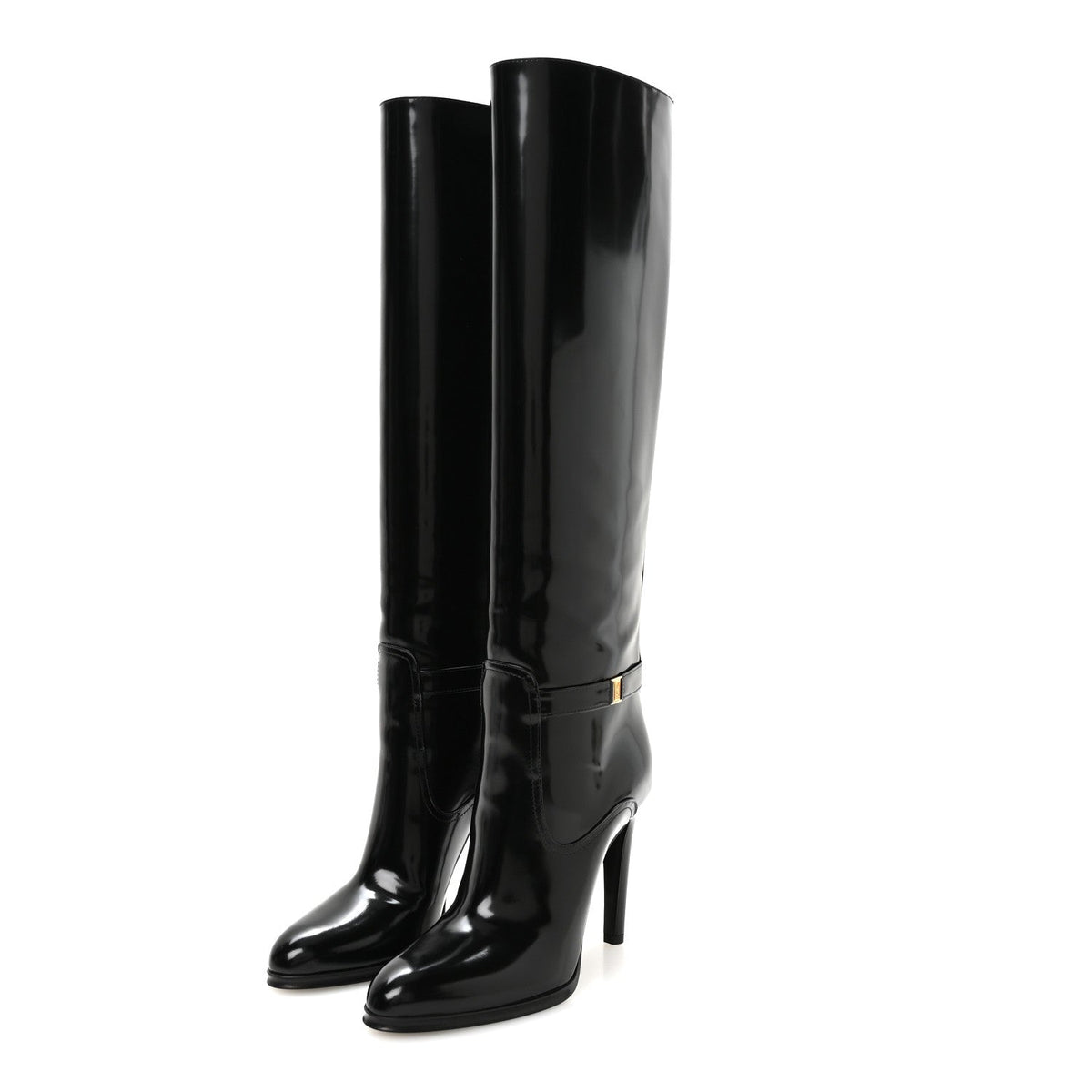 Patent Calfskin Linda 100 Boots 37.5 Black