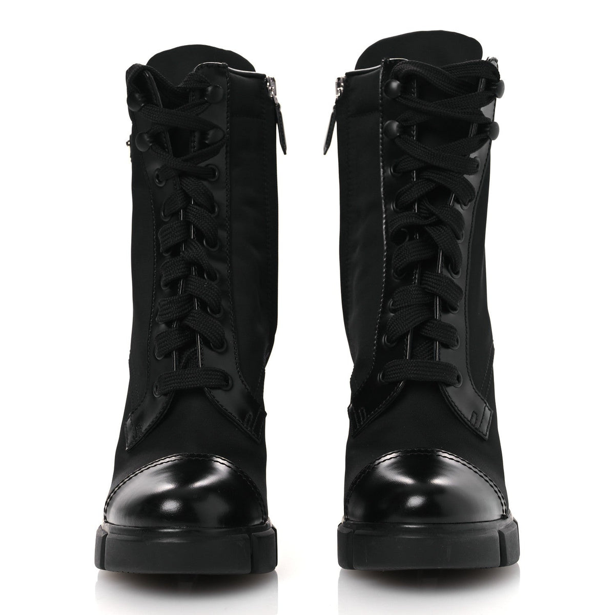 Spazzolato Re-Nylon Metal Triangle Logo 110mm Ankle Boots 36.5 Black