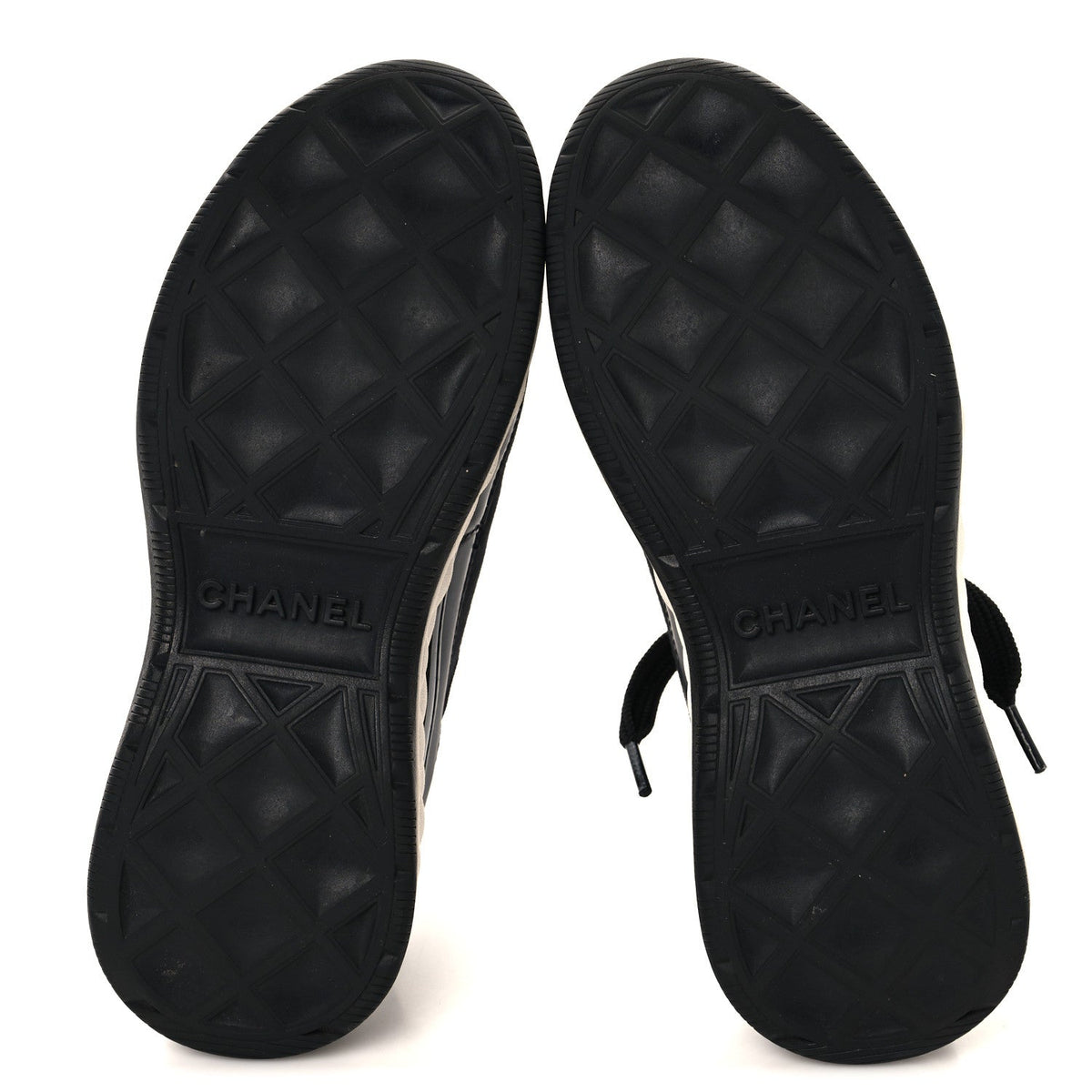 Velvet Calfskin Mixed Fibers CC Sneakers 36 Black
