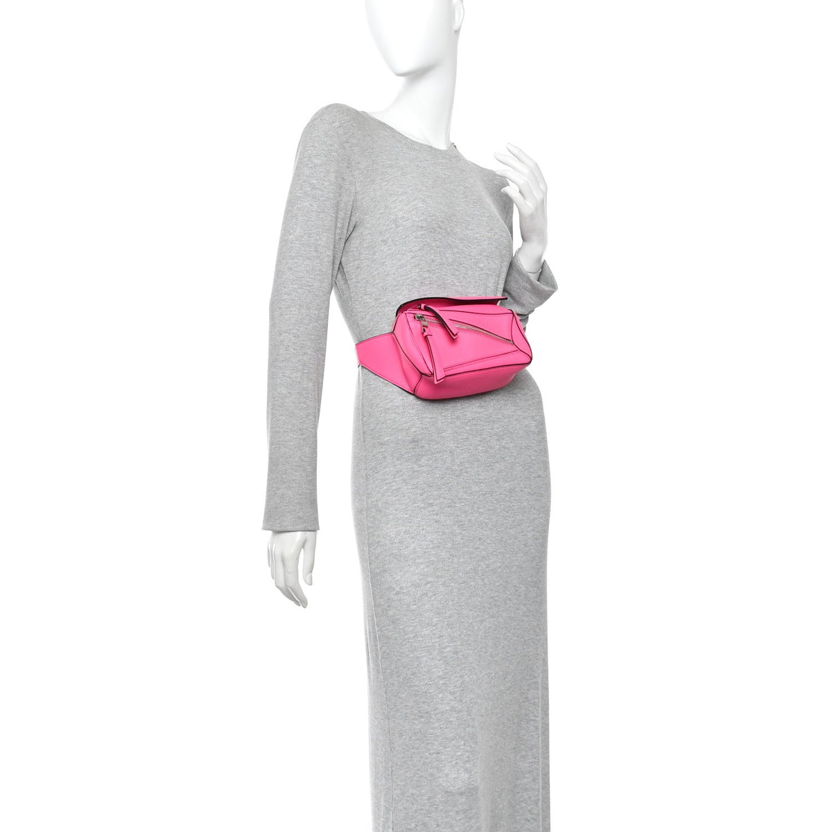 Calfskin Mini Puzzle Bumbag Neon Pink