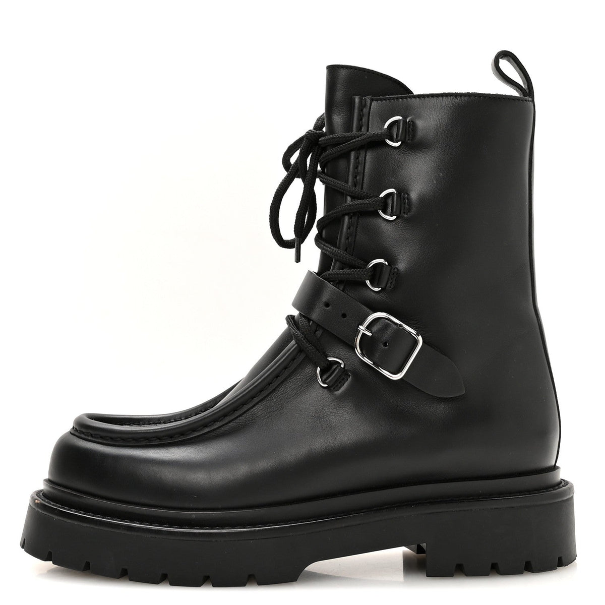 Calfskin Land Ankle Boots 38 Black