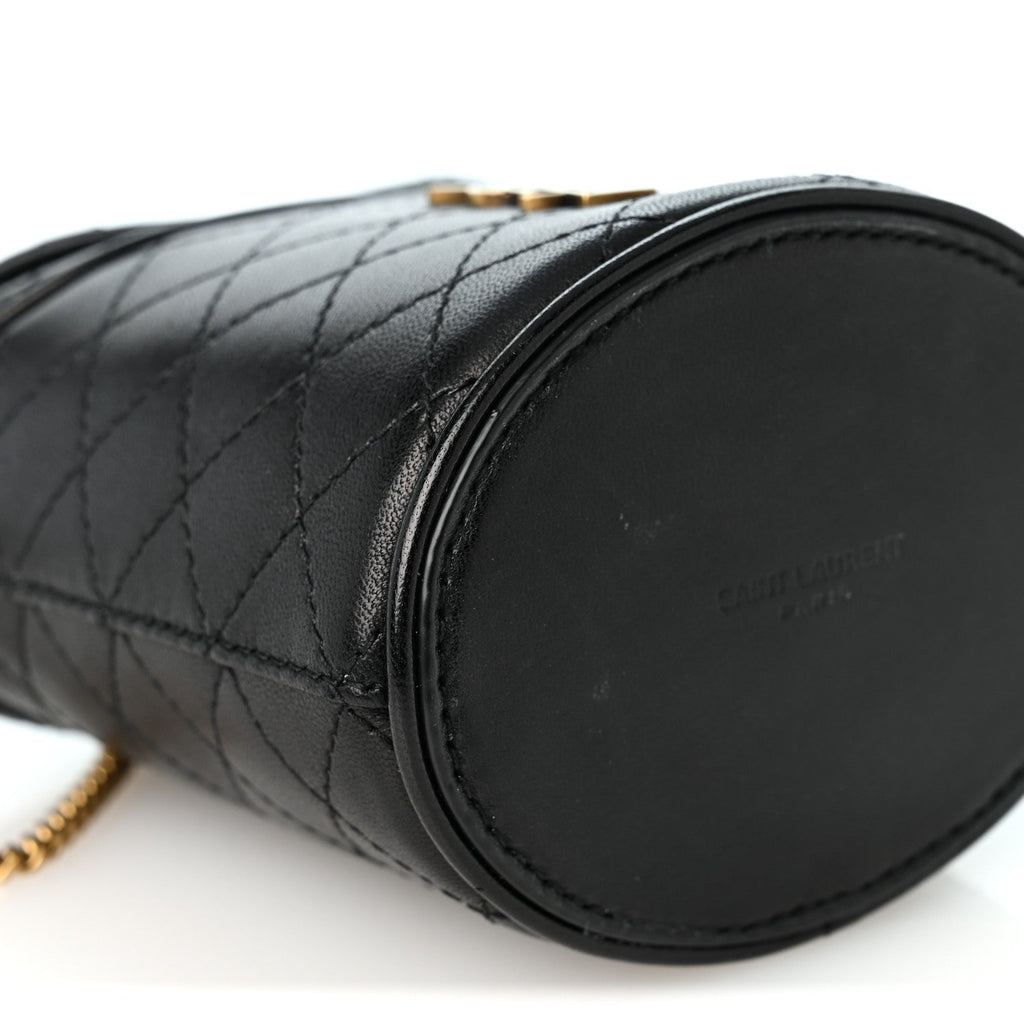 Lambskin Gabby Micro Bucket Bag Black