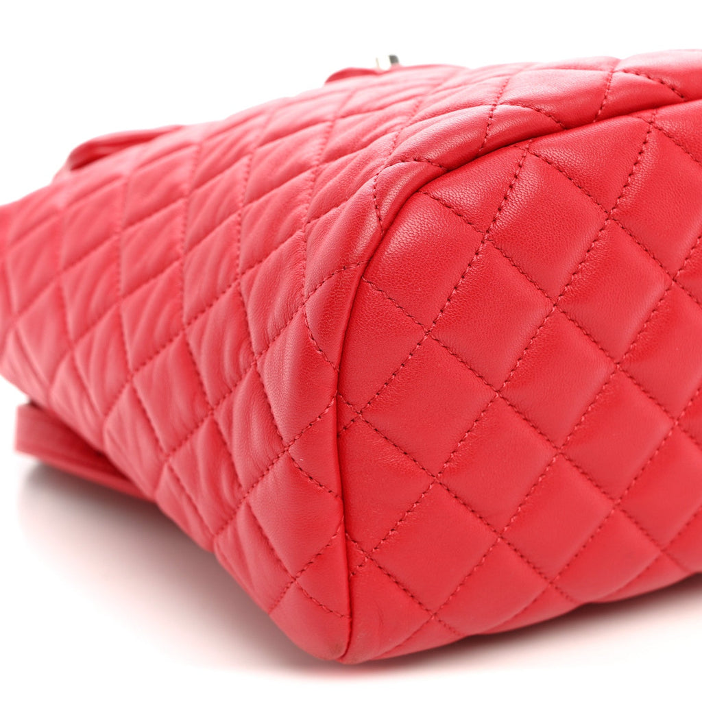 Lambskin Quilted Small Urban Spirit Backpack Red