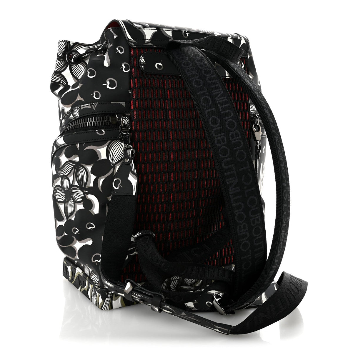 Gommato Calfskin Petunia Explorafunk Backpack Black White