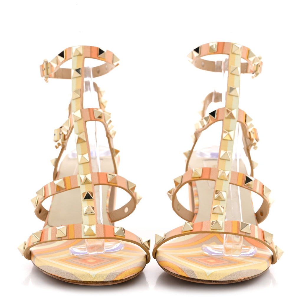 Nappa Native Couture 1975 Rockstud 60mm City Sandals 38 Mandarin Sorbet