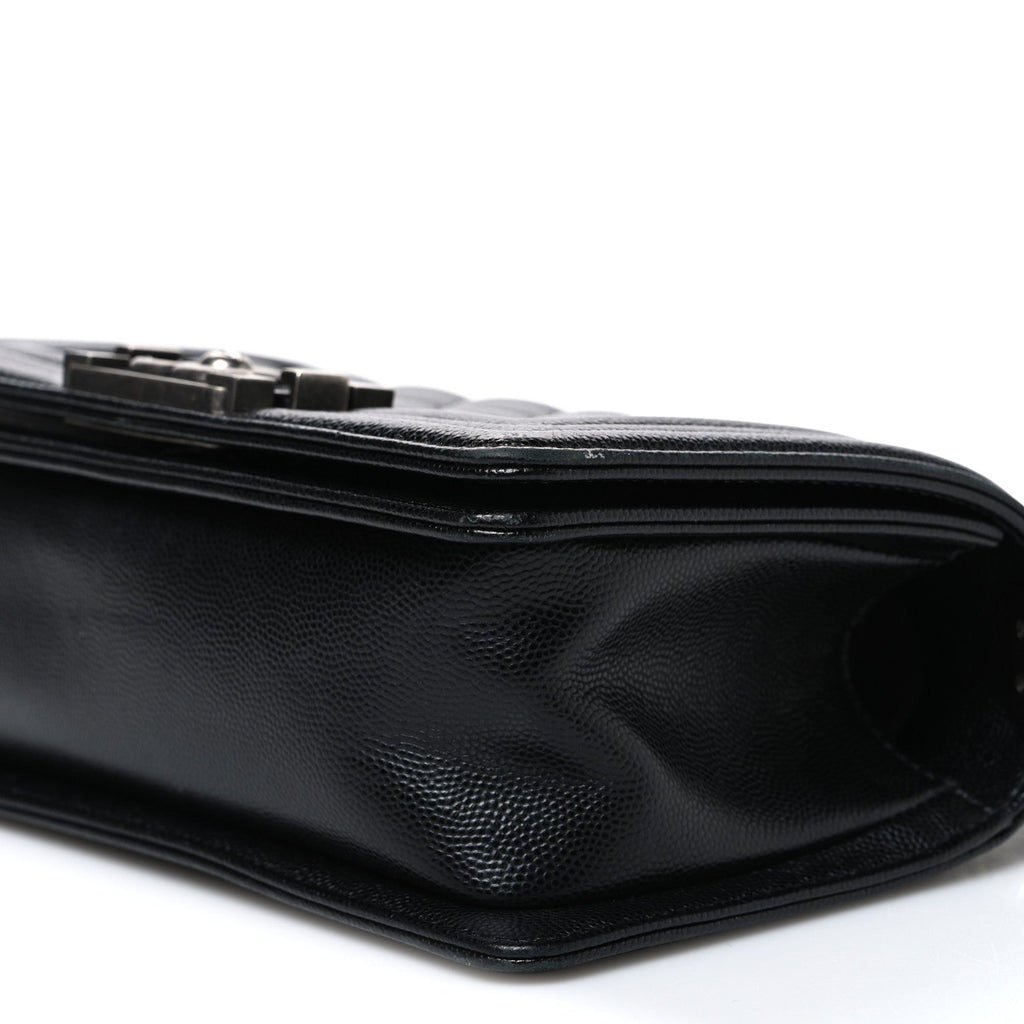 Caviar Quilted Small Boy Flap Black