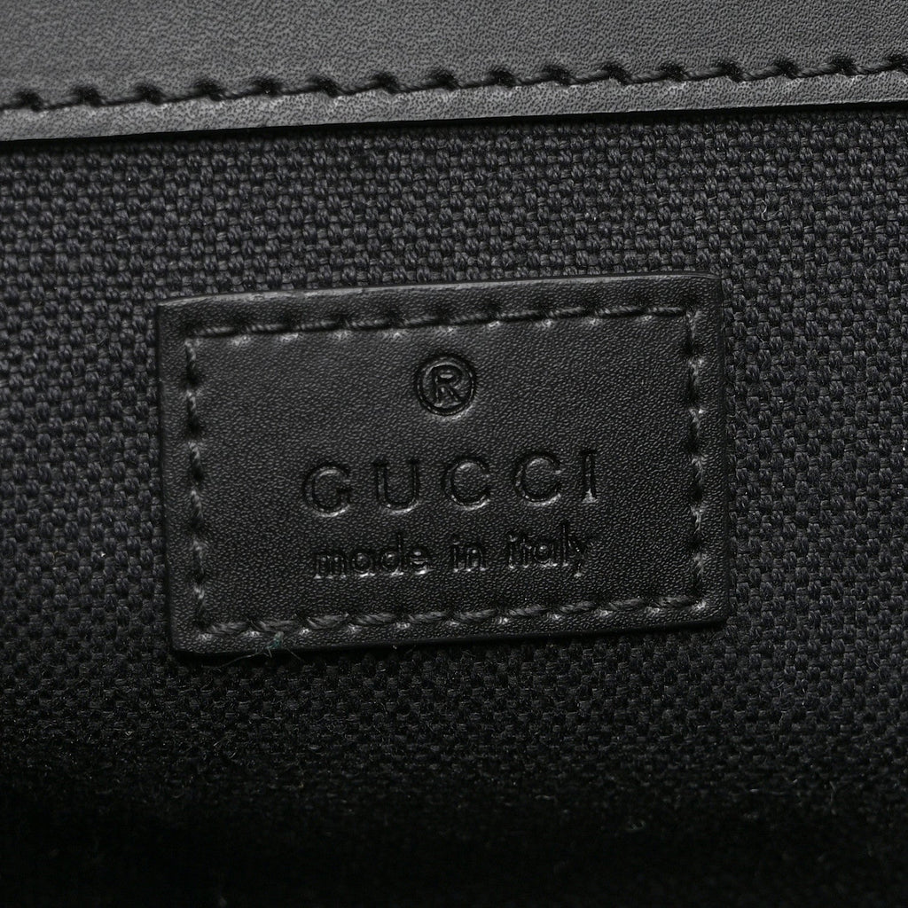 Soft GG Supreme Monogram Calfskin Web Double Buckle Backpack Black