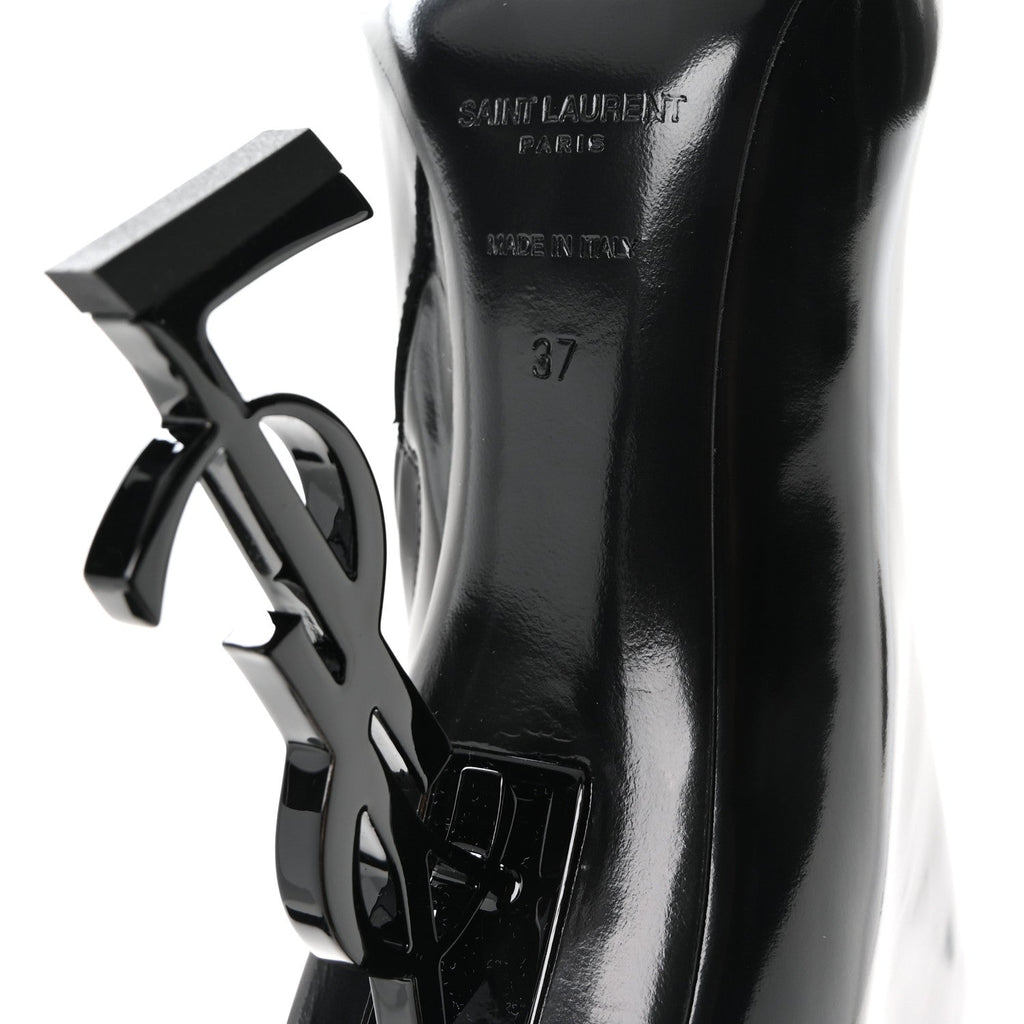 Glazed Calfskin Opyum Ankle Boots 37 Black