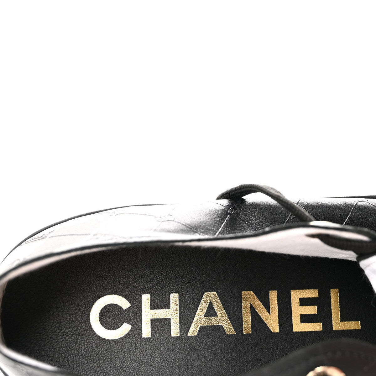 Lambskin Printed Logo Sneakers 38 Black