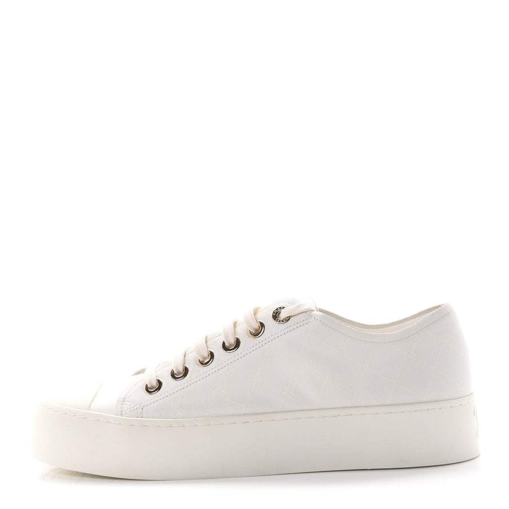 Lambskin Printed Logo Sneakers 39 White