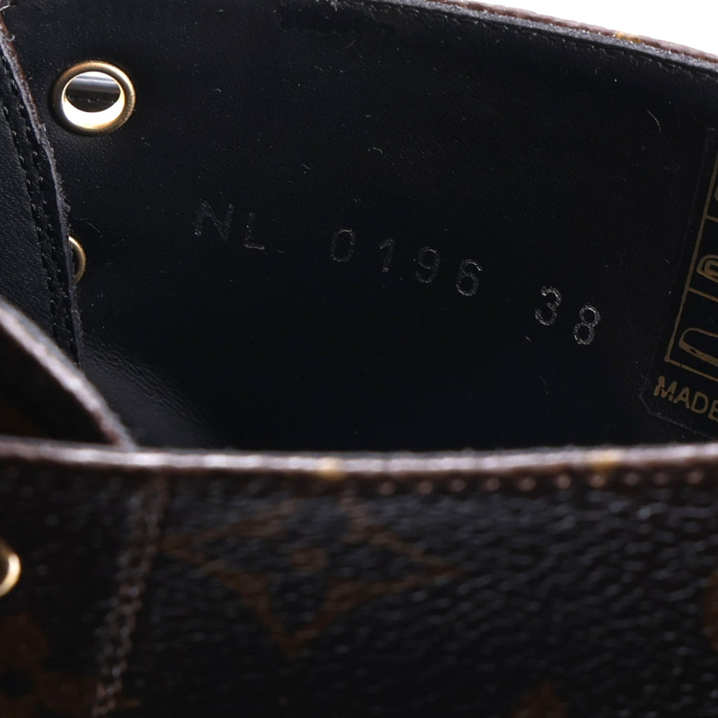 Calfskin Monogram Wonderland Flat Ranger Boots 38 Black