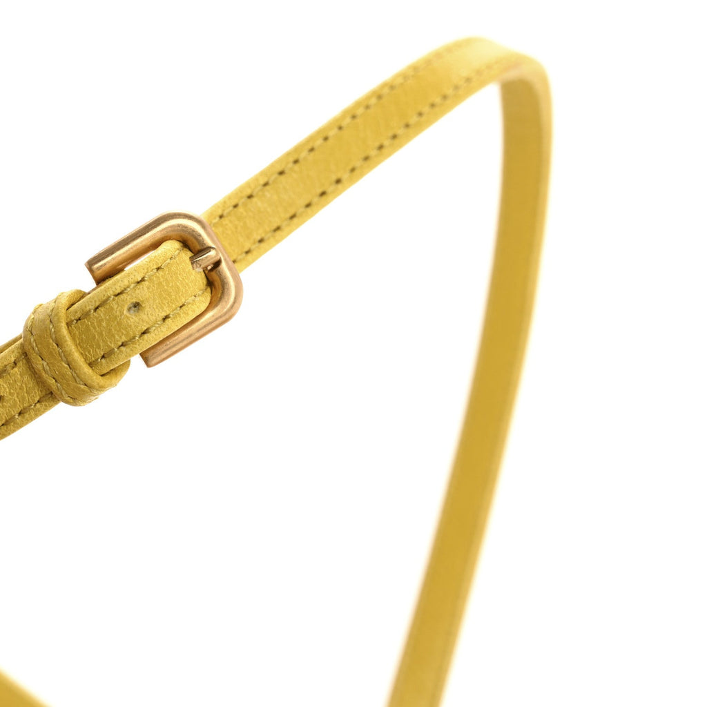 Lambskin Stretch Chain Strap 90mm Sandals 41 Buttercup
