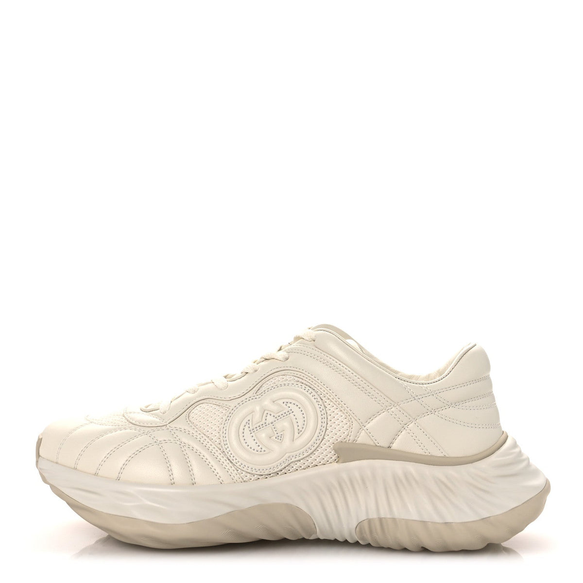 New Nappa Sombre Interlocking G Ripple Mens Platform Sneakers 9.5 Off White
