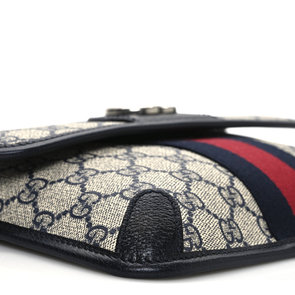 GG Supreme Monogram Web Small Ophidia Belt Bag 80 32 Beige Navy