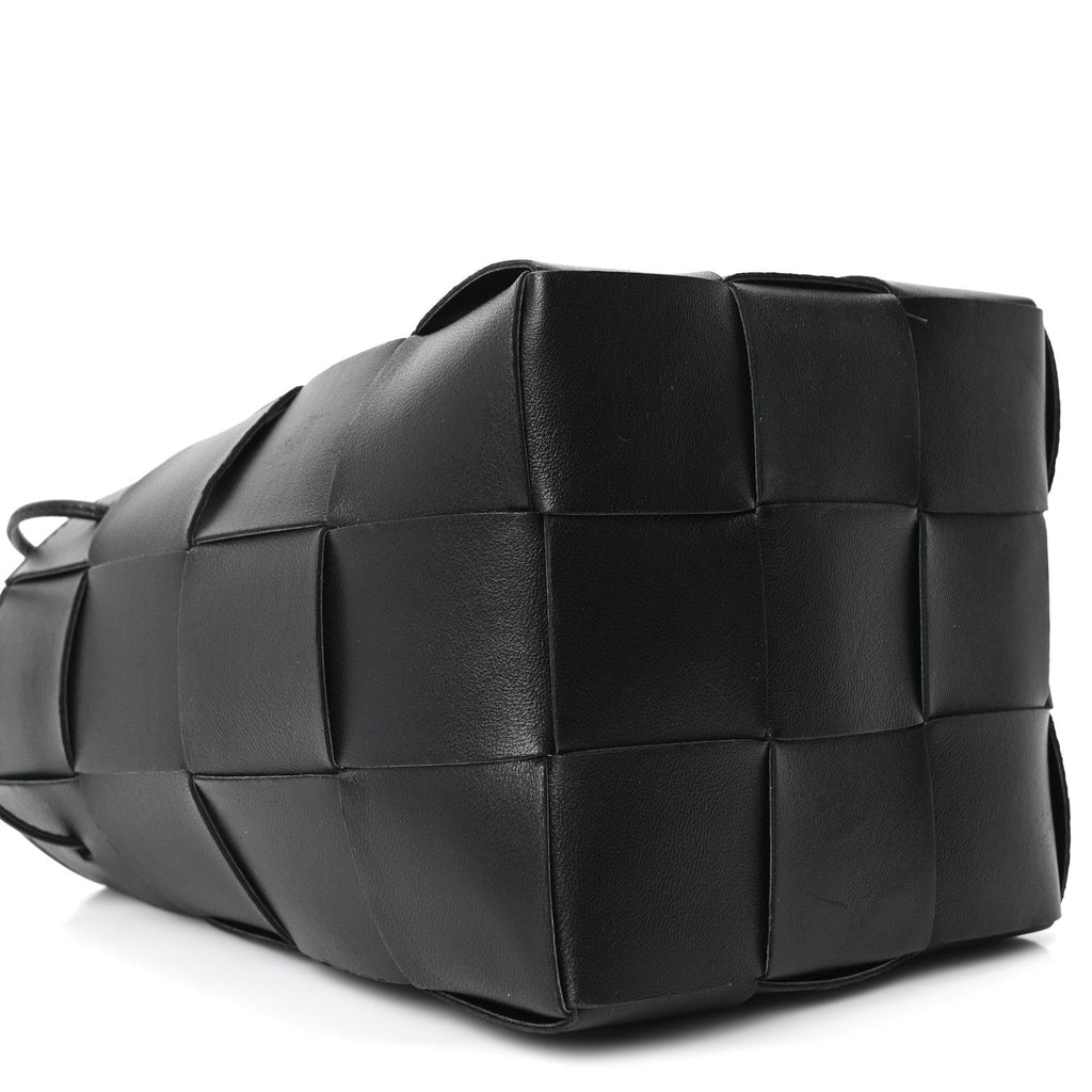 Nappa Maxi Intrecciato Cassette Bucket Bag Black