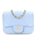 Caviar Quilted Mini Chain Belt Bag Light Blue