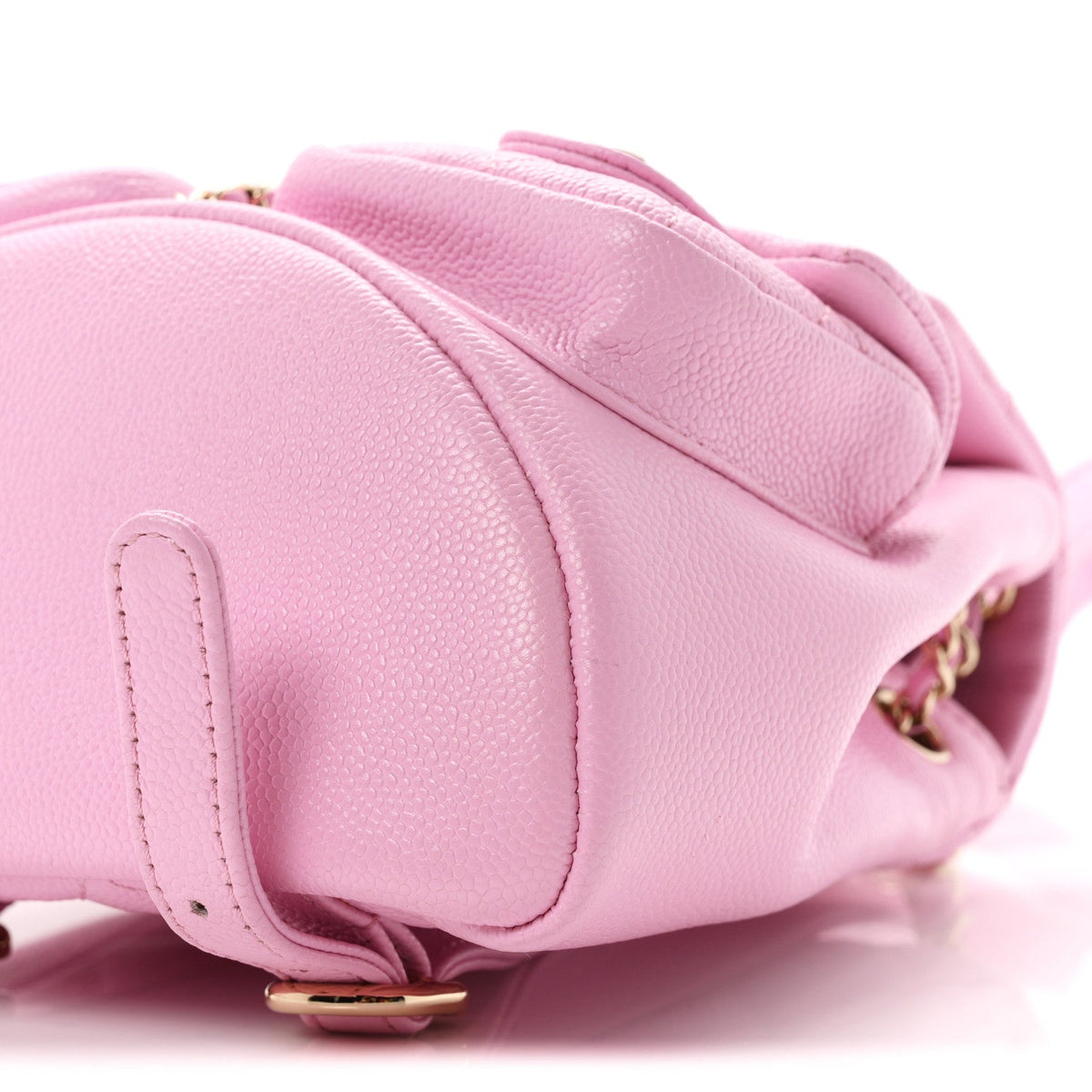 Shiny Caviar Quilted Small Duma Pockets Drawstring Backpack Lilac