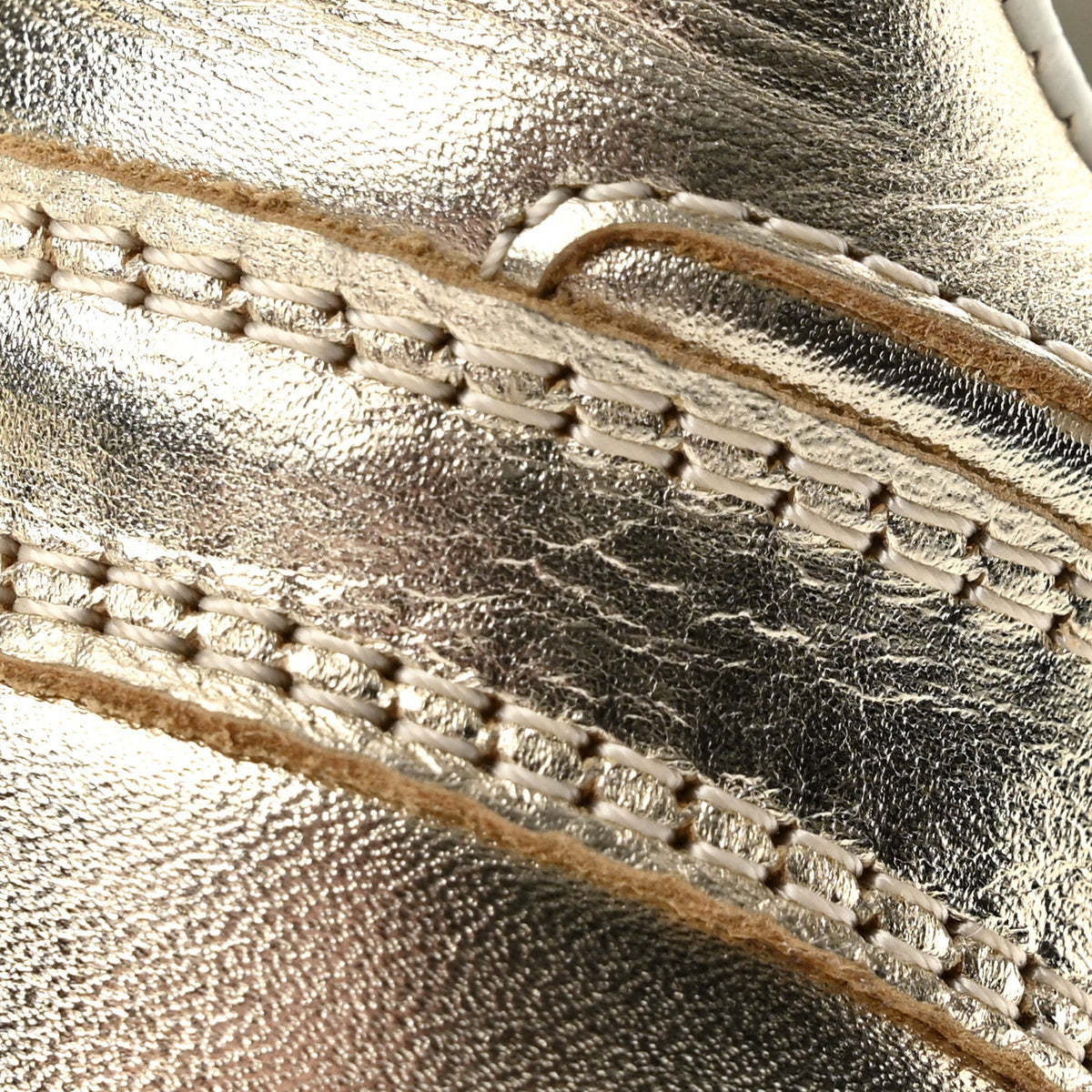 Laminated Calfskin CC Womens Sneakers 38 Golden