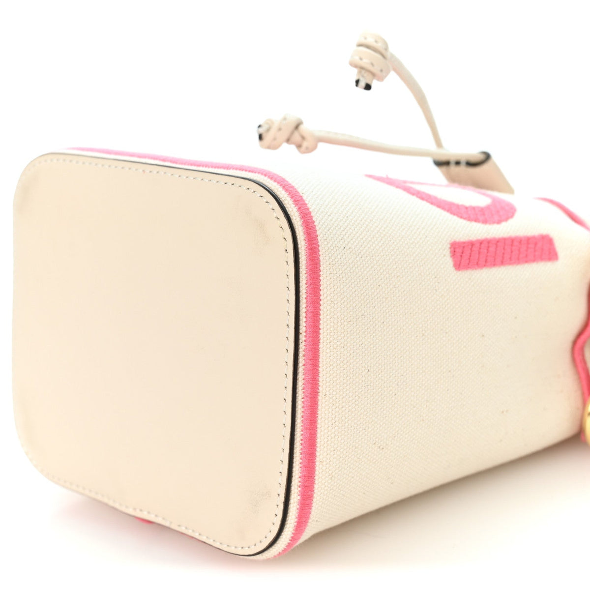 Canvas Vitello Grace F is Fendi Logo Embroidered Mini Mon Tresor Bucket Bag Grezzo Pink