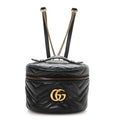 Calfskin Matelasse Mini GG Marmont Round Backpack Black