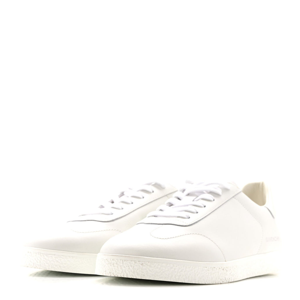 Calfskin Logo Debossed Town Sneakers 43 White