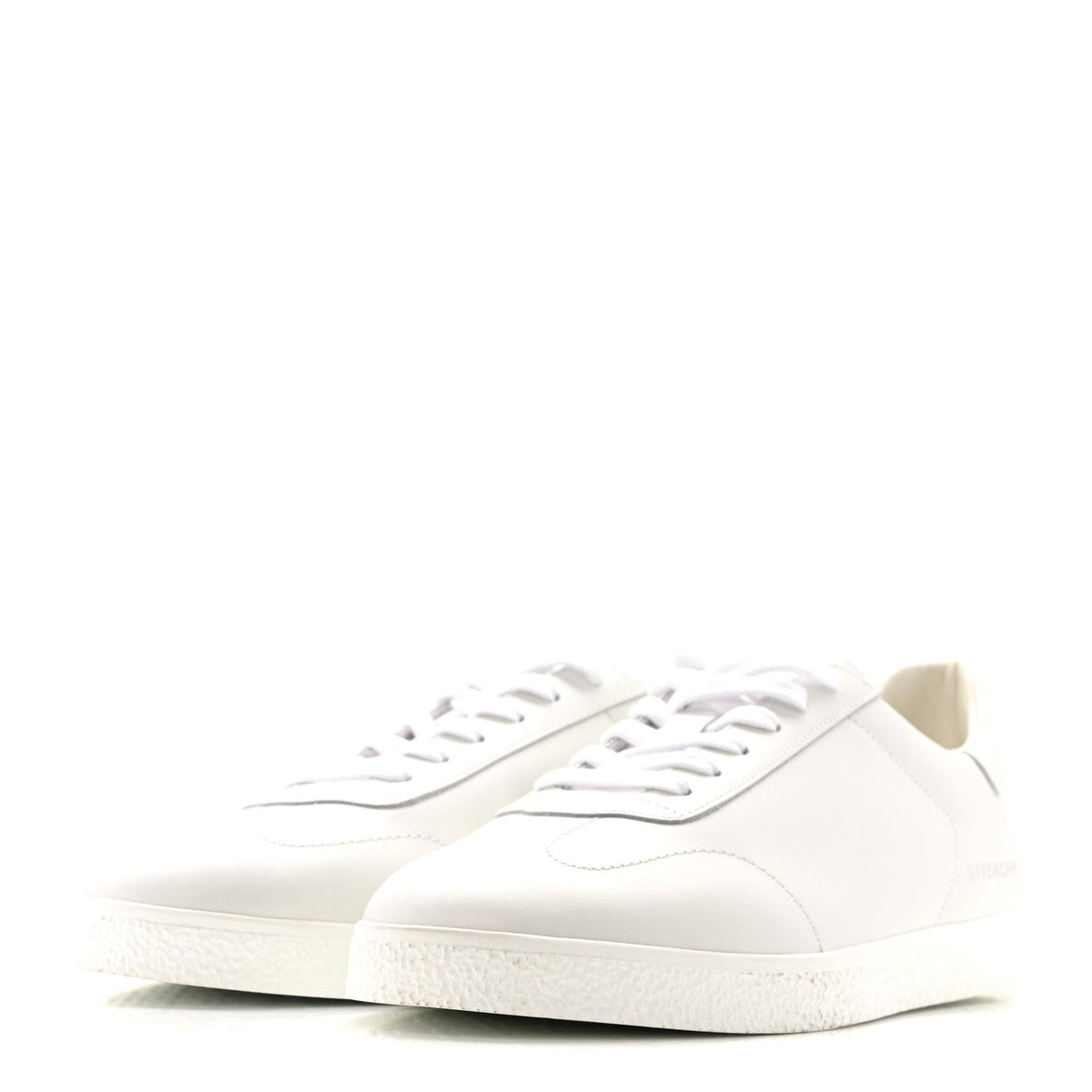 Calfskin Logo Debossed Town Sneakers 43 White