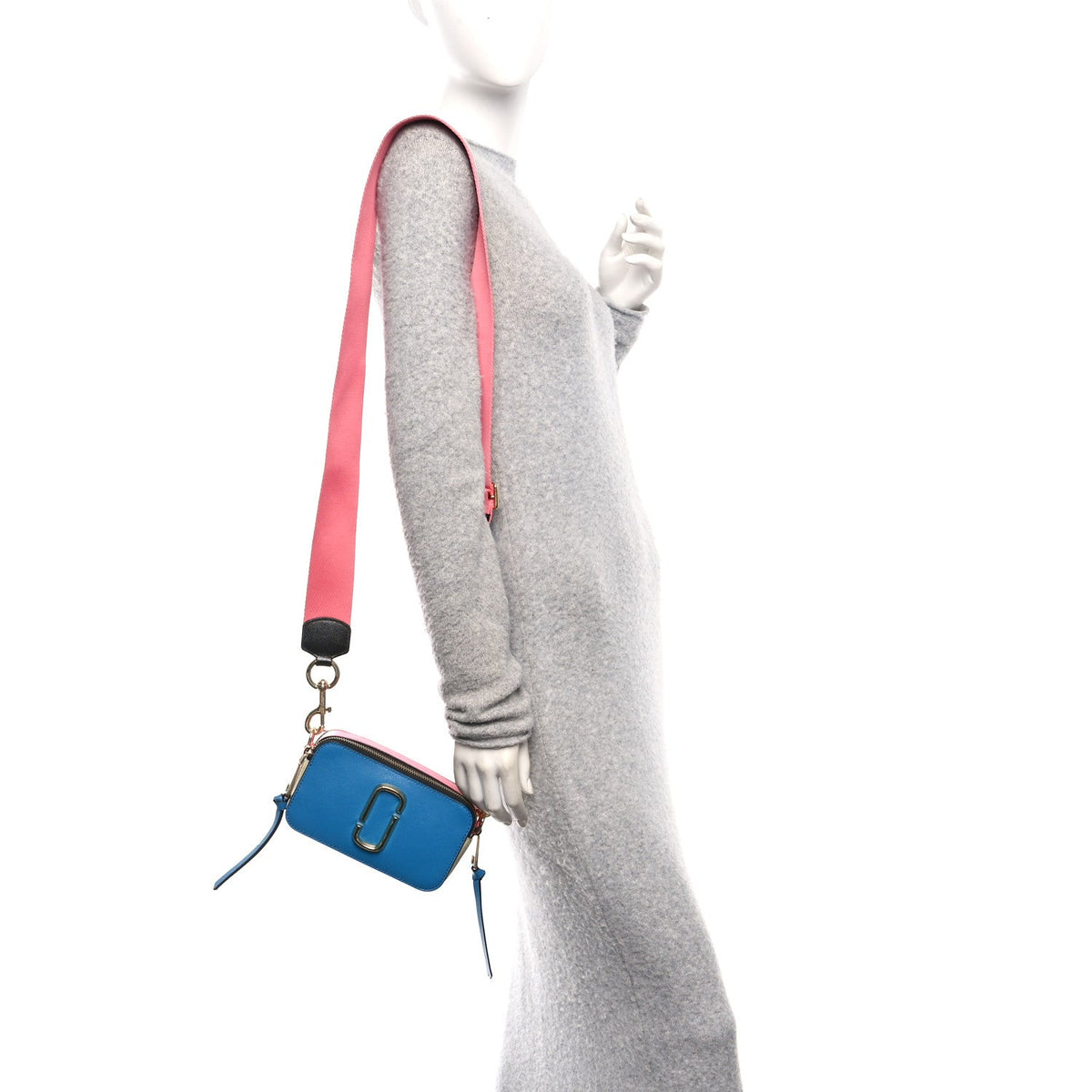 Saffiano Small Snapshot Camera Bag Blue Multicolor