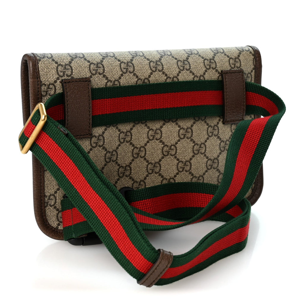 GG Supreme Monogram Neo Vintage Web Belt Bag Brown