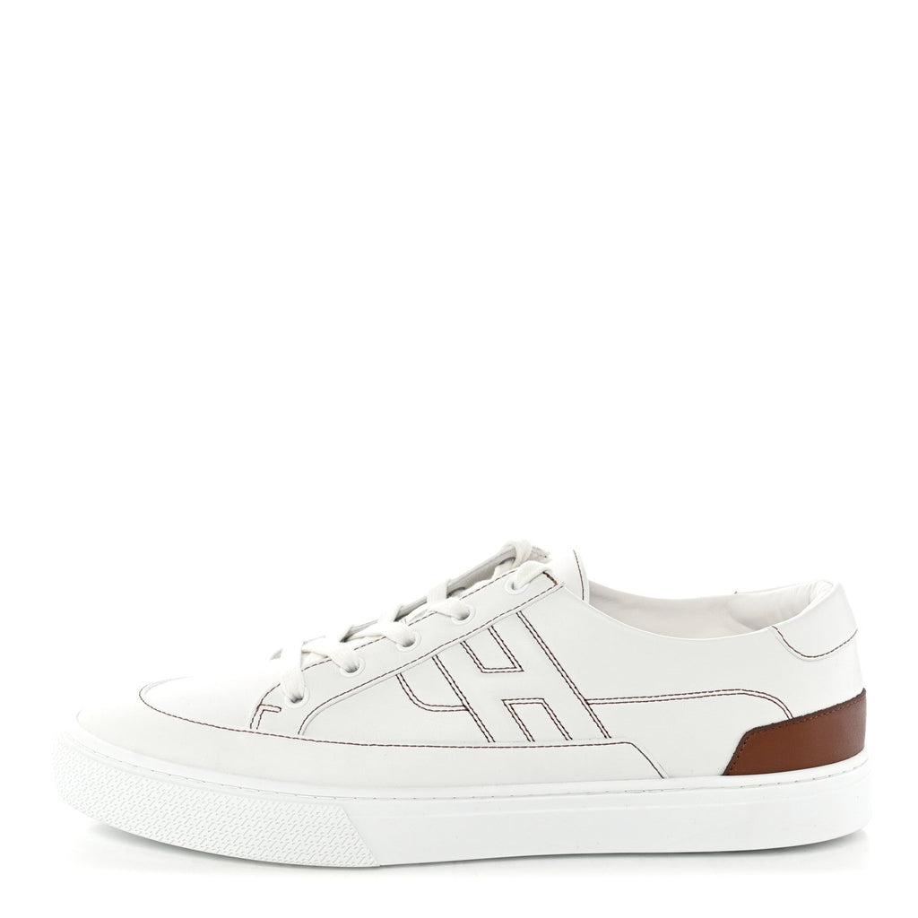 Calfskin Mens Deep Sneakers 44.5 White Gold