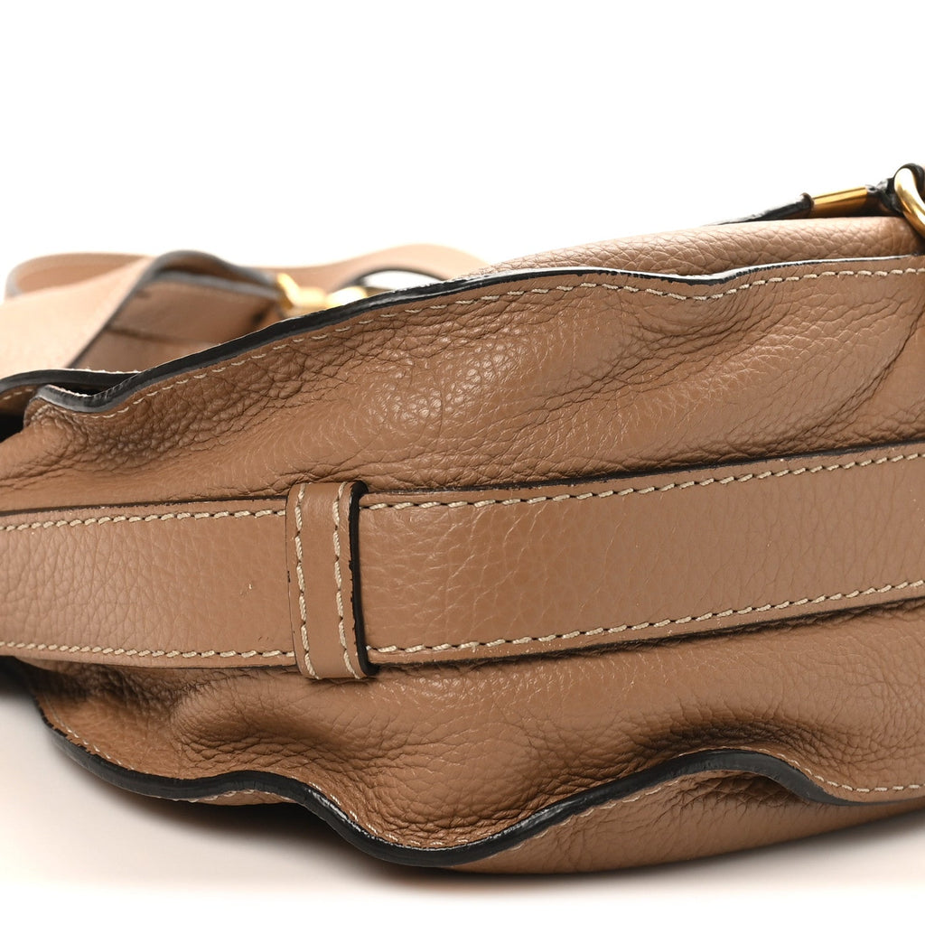 Calfskin Medium Marcie Round Crossbody Bag Nut
