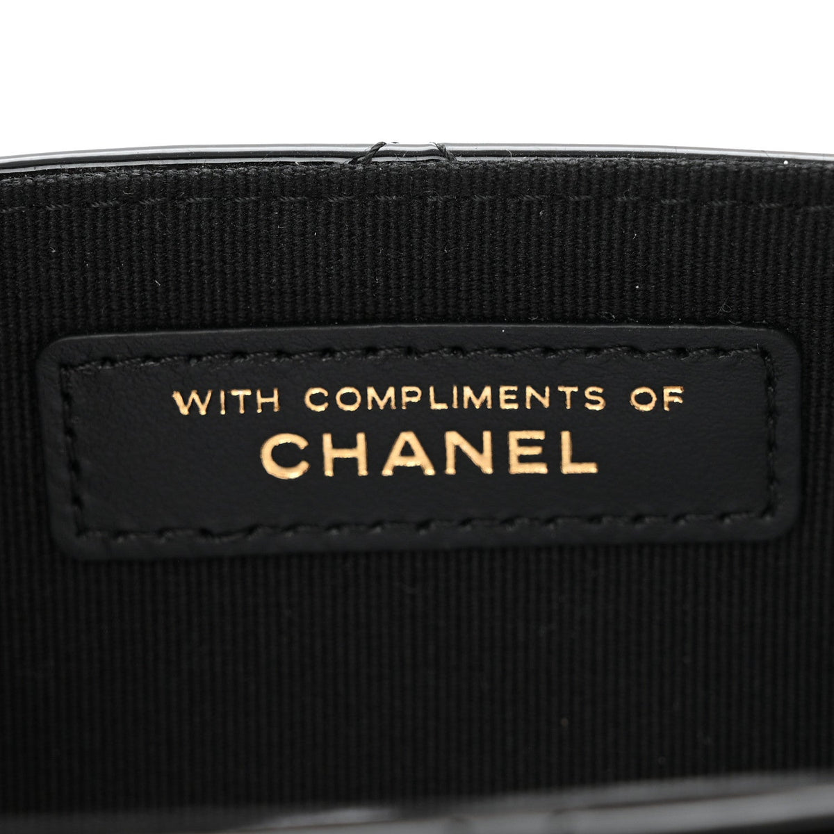 Patent Calfskin Quilted Mini Clutch Black