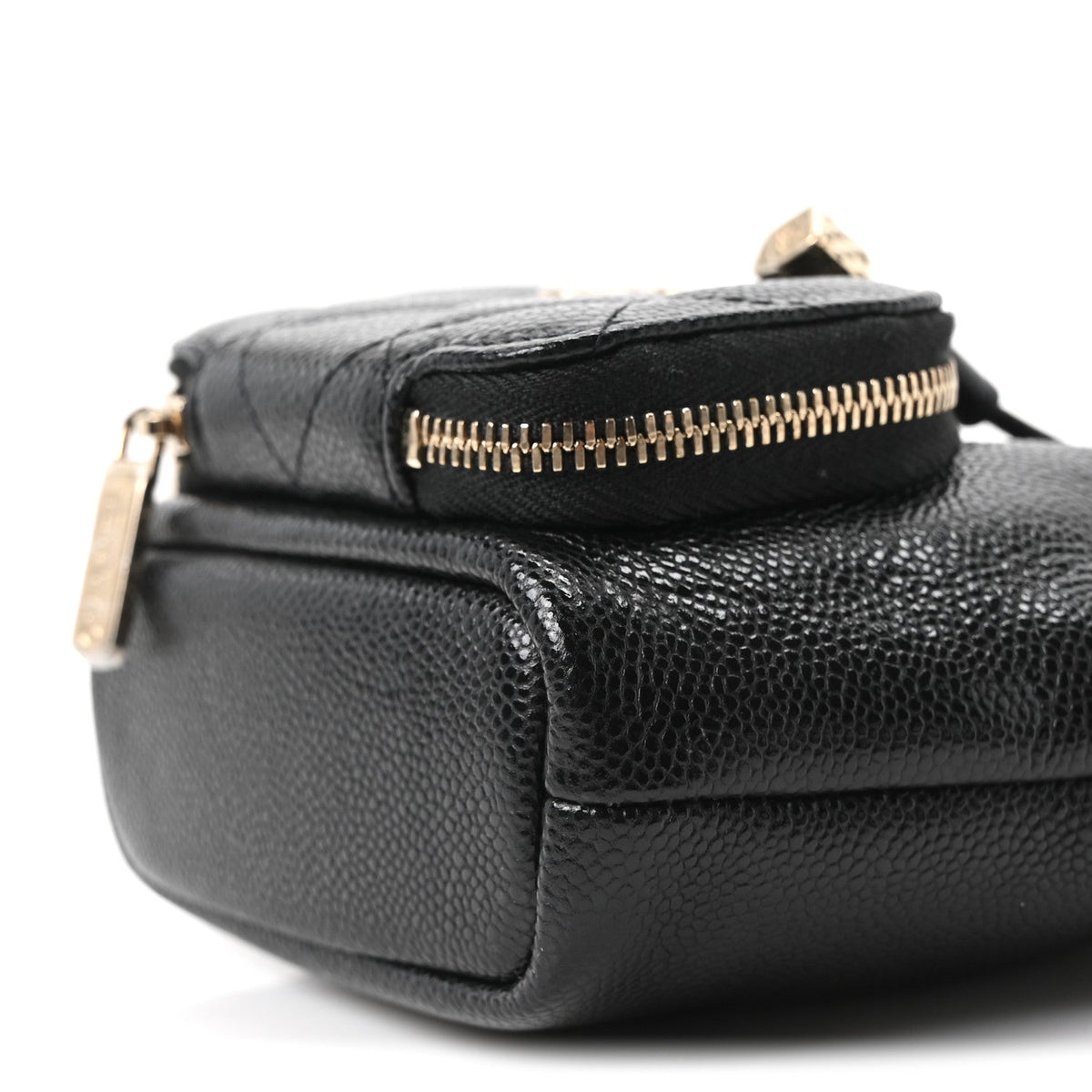 Caviar Quilted Mini CC Pocket Bucket Bag Black