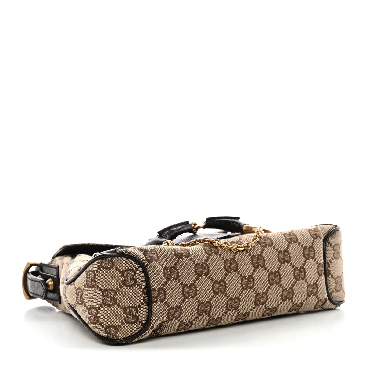 Monogram Horsebit Chain Flap Shoulder Bag Brown