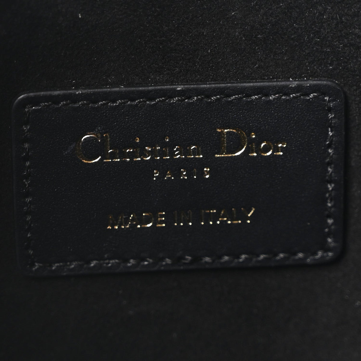 Calfskin CD Embossed Medium C'est Chain Bucket Bag Black