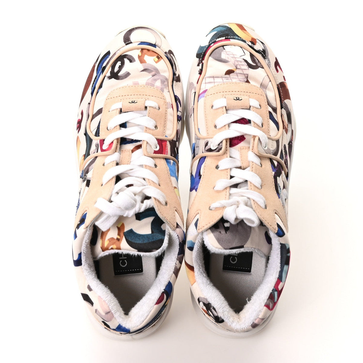 Satin Suede CC Graffiti Print Sneakers 41 Multicolor