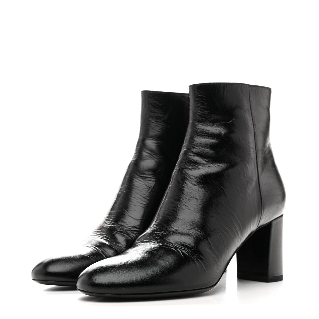 Calfskin Loulou 70 Uniform Ankle Boots 36 Black