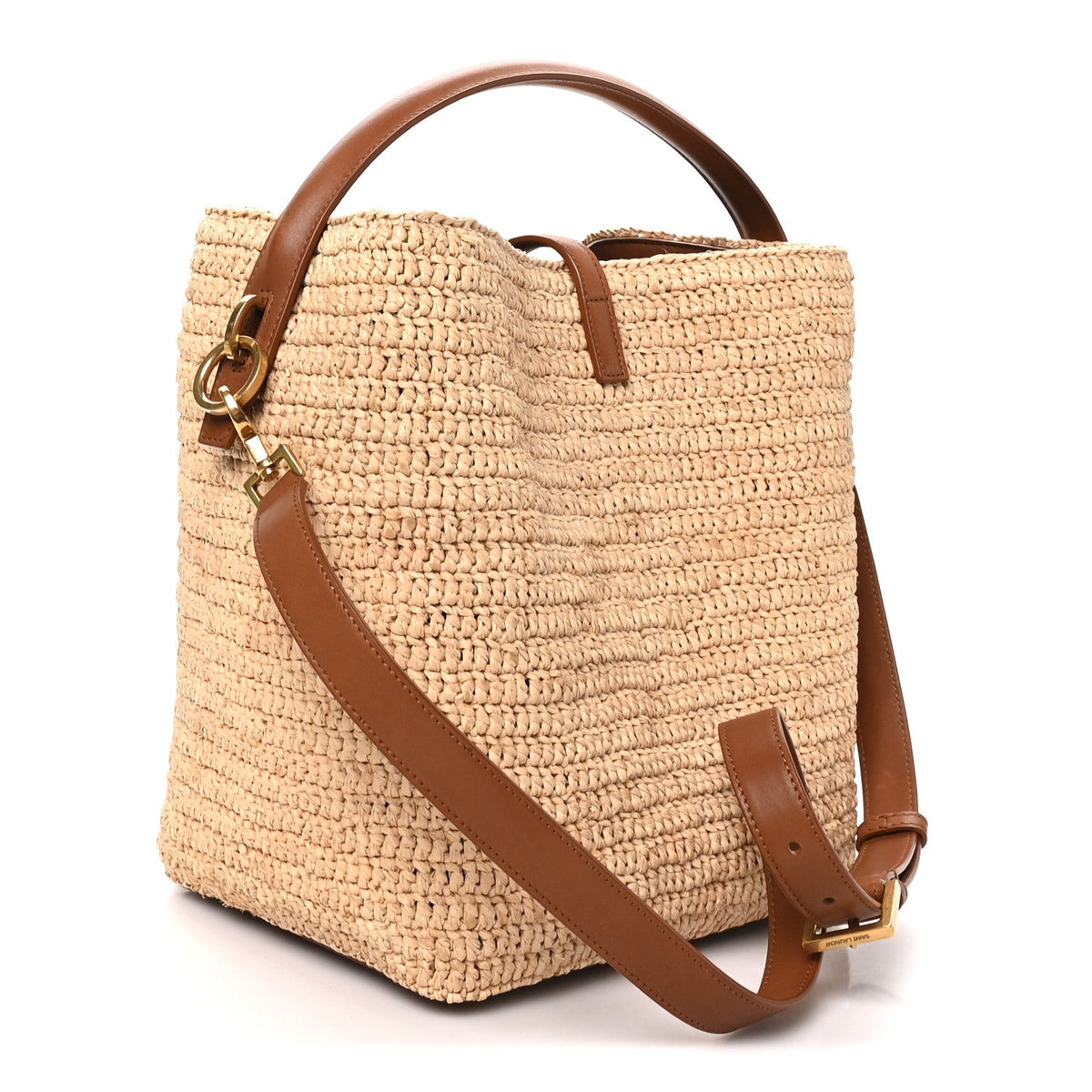 Raffia Vegetable Le 37 Bucket Bag Naturel Brick